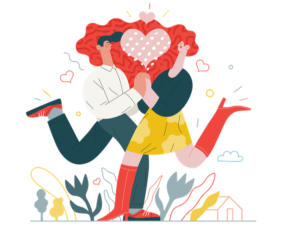 Couple amoureux  Illustration
