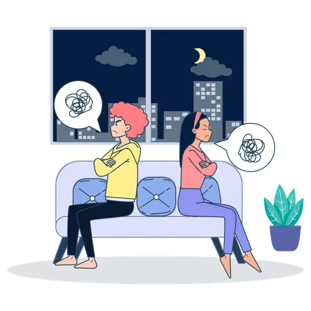 Couple angry with each other  Illustration