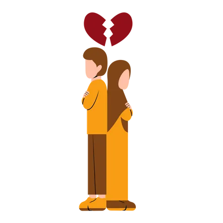 Couple arabe divorcé  Illustration