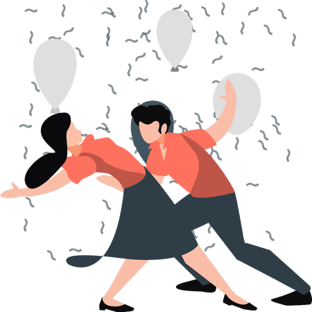 Couple are dancing  Illustration