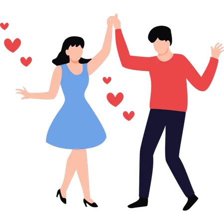 Couple are dancing  Illustration