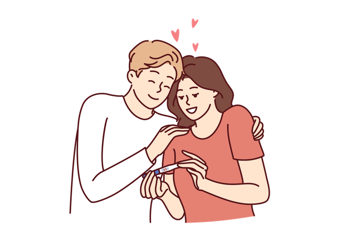 Couple are excited with pregnancy news  Illustration