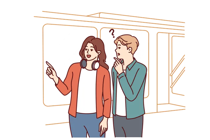 Couple are finding correct way  Illustration