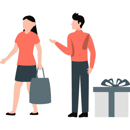 Couple are going for shopping  Illustration