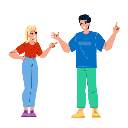 Couple arguing  Illustration
