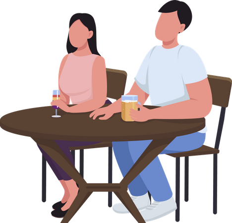 Couple at bar  Illustration