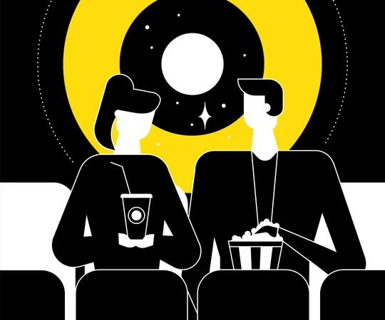 Couple at the cinema  Illustration