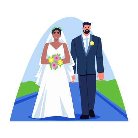 Couple at weading  Illustration