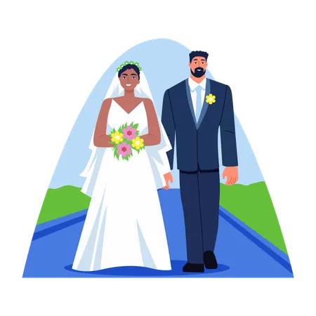 Couple at weading  Illustration