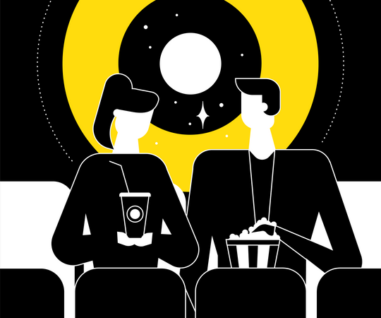 Couple au cinéma  Illustration