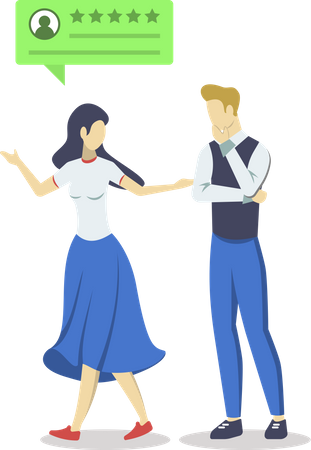 Couple avec avis positif  Illustration