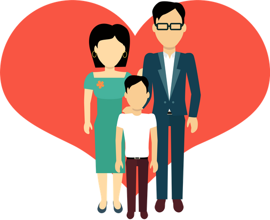 Couple avec enfant  Illustration