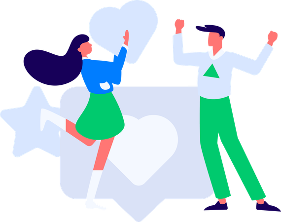 Couple avec lettre de Saint Valentin  Illustration