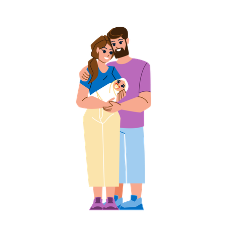 Couple avec nouveau-né  Illustration