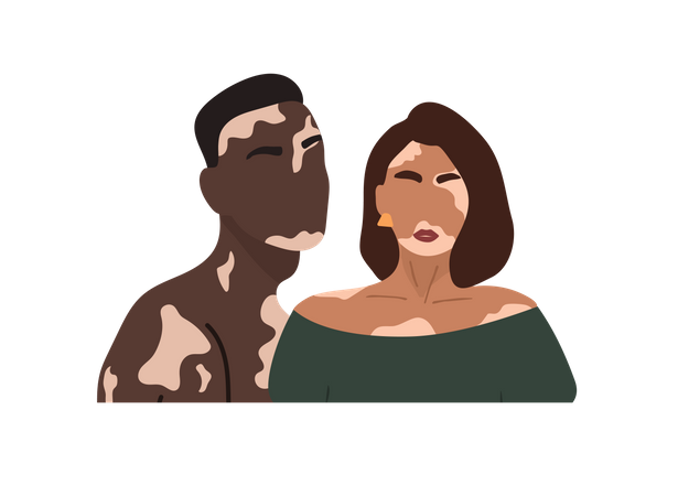 Couple atteint de Vitiligo  Illustration