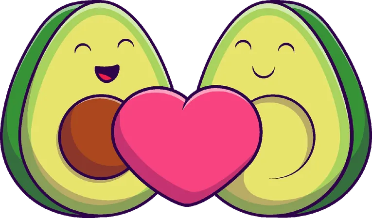Couple Avocado  Illustration