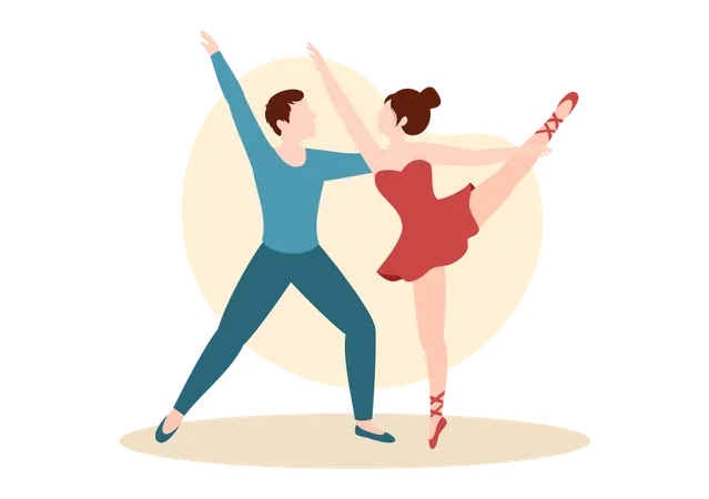 Couple Ballerina Illustration