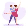 couple ballerina dancing illustration svg