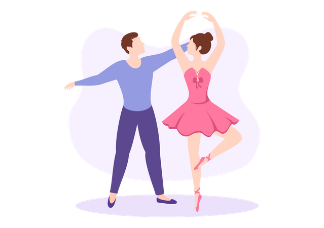 Couple Ballet Illustration