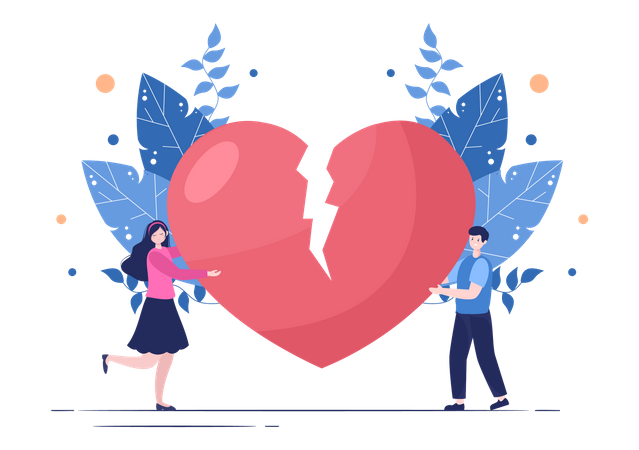 Couple Broke Up  Illustration