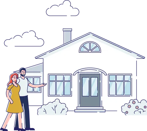 Couple buy house  Illustration