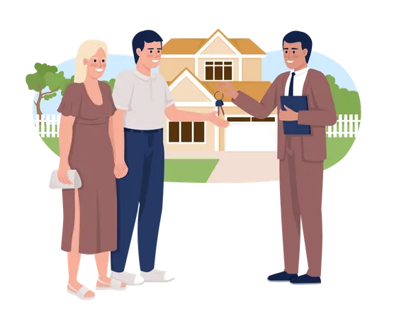 Couple buying home  Illustration