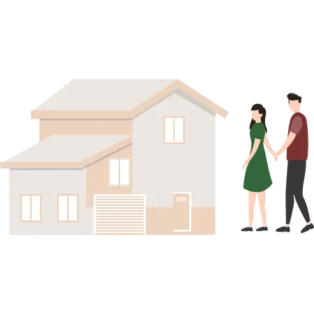 Couple buying new house  Illustration