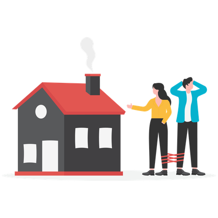 Couple buying new house  Illustration