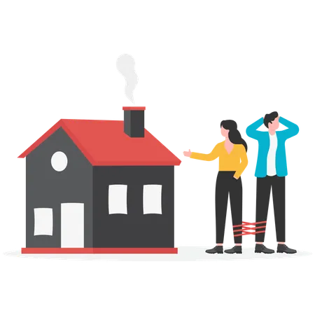 Couple buying new house  Illustration