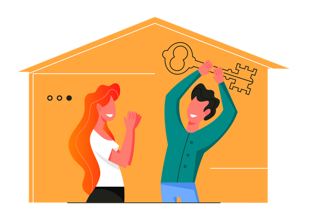 Couple buying new house  Illustration