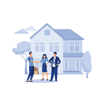 Couple buying new house  Illustration