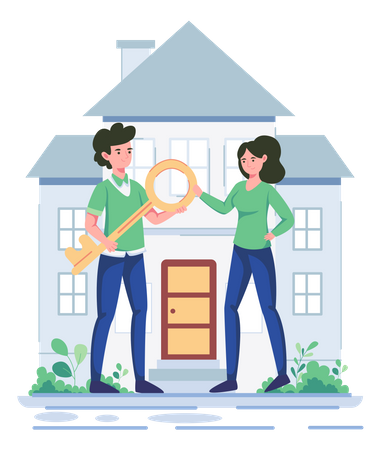 Couple buying new house  Illustration