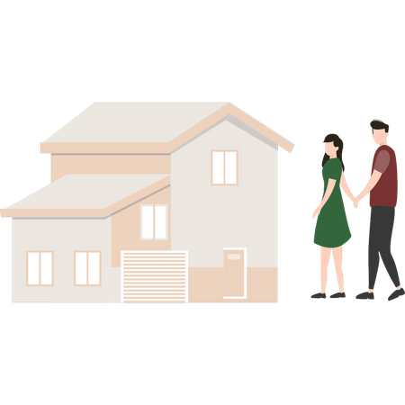 Couple buying new house  Illustration