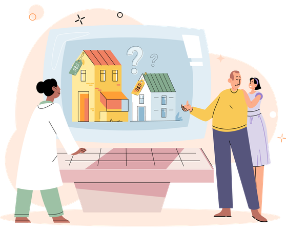 Couple buying residential property  Illustration