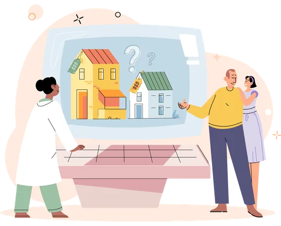 Couple buying residential property  Illustration