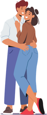 Couple, étreindre  Illustration