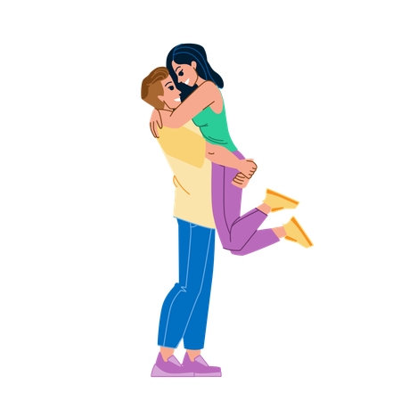 Couple, étreindre  Illustration