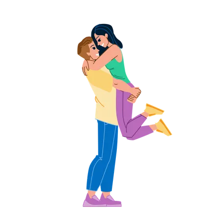 Couple, étreindre  Illustration