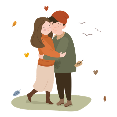 Couple, étreindre  Illustration