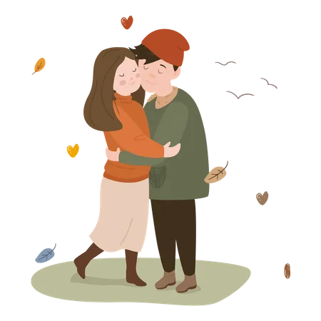 Couple, étreindre  Illustration