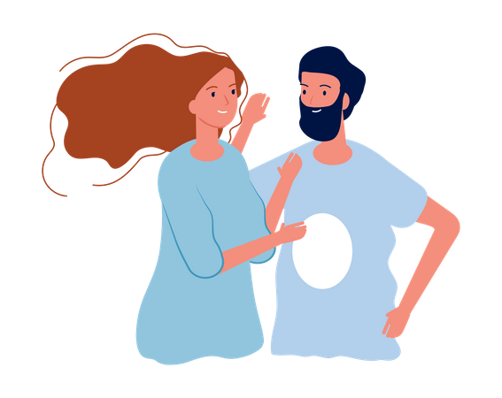 Couple, étreindre  Illustration