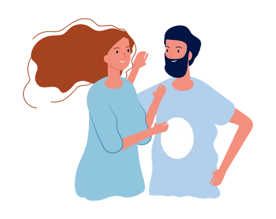 Couple, étreindre  Illustration