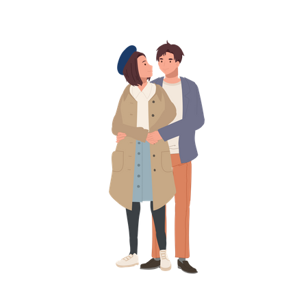 Couple, étreindre  Illustration