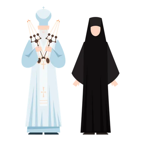 Couple orthodoxe catholique  Illustration