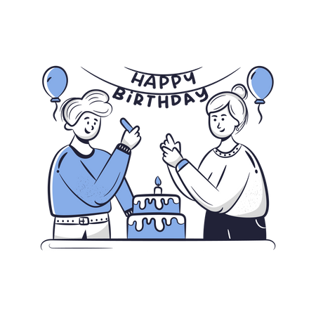 Couple célébrant son anniversaire  Illustration