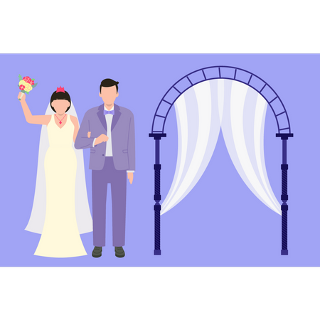 Couple celebrate wedding ceremony  Illustration