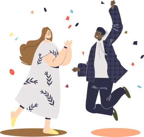Couple celebrating event Illustration