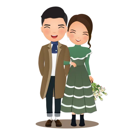 Couple celebrating  Illustration