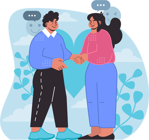 Couple Celebrating interpersonal connections and shared experiences  Illustration