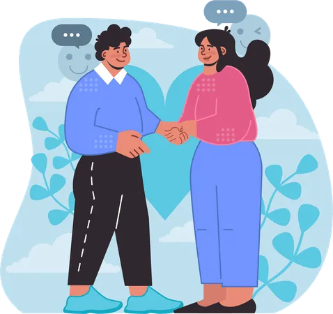 Couple Celebrating interpersonal connections and shared experiences  Illustration